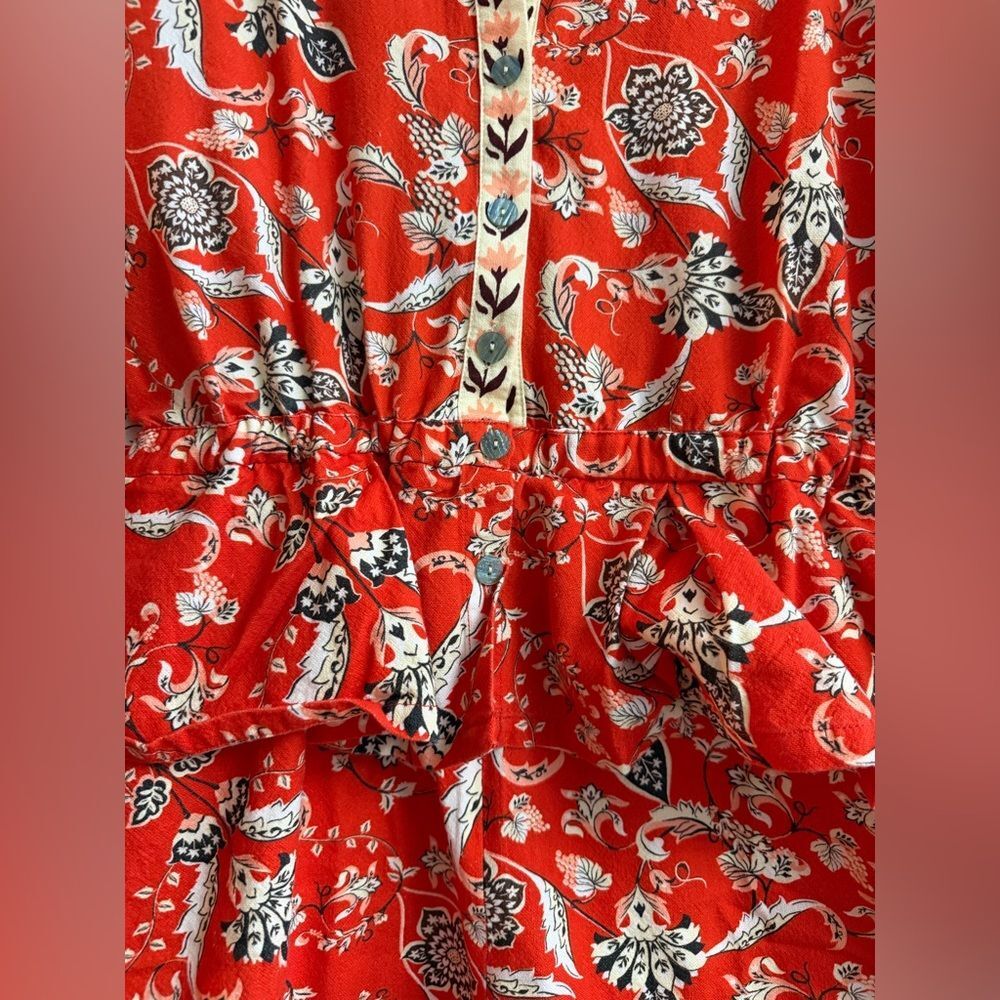 Farm Rio x Anthropologie Long-Sleeve Printed Romper NWT Size L - Picture 4 of 16